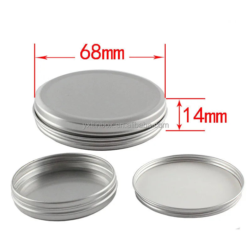D68*14mm 30ml Silver Aluminum Jar Wholesale Skin Care Toothpaste Face Cream Perfume Packaging Recyclable Custom Logo