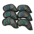 Wholesale OEM Customizable Two-Tone PU Leather Waterproof Anti-Scratch Magnetic Closure Black White Golf Wedge Iron Headcover