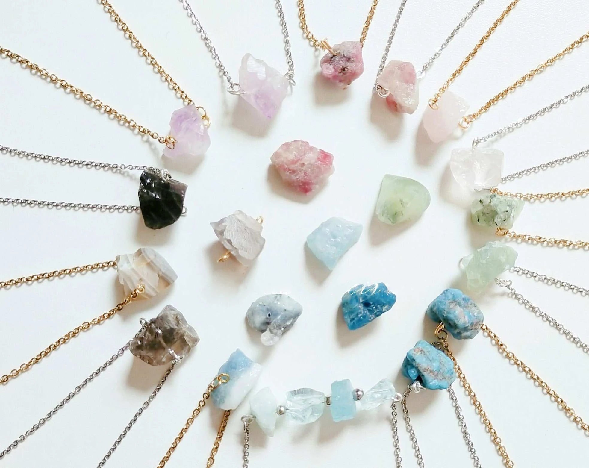 Custom Stainless Steel Birthstone Necklace Quartz Crystal Necklace Jewelry Gift for Lover Mama Gift