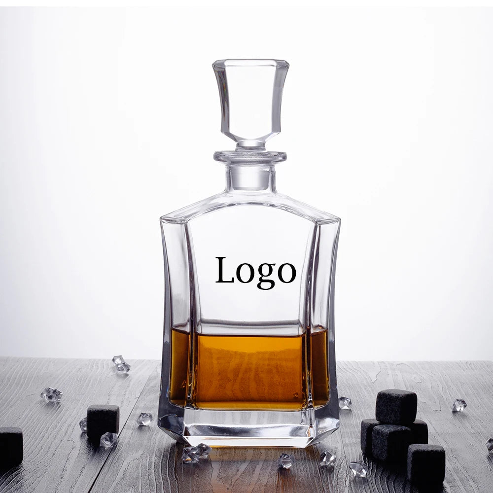 25 oz 750ml Factory Wholesale Lead Free Crystal Plain Custom Luxury Whiskey Decanter Sealed in Stock
