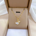Fashion Titanium Steel Temperament Gorgeous Zircon Ginkgo Leaf Necklace Choker Chain for Women Girls Wedding Jewelry Gifts