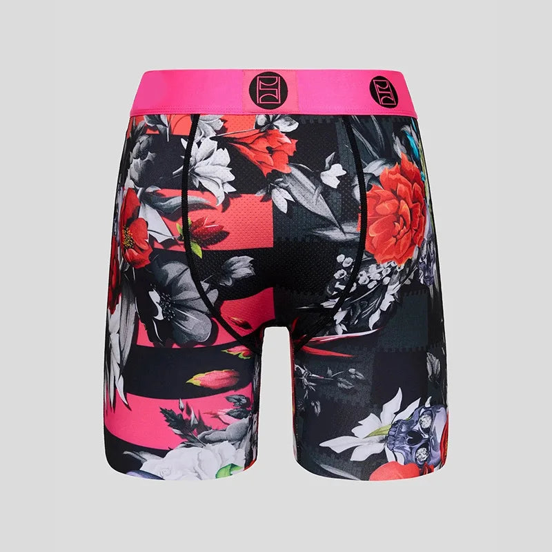 Cross-Border Men's Mid-Rise Comfortable Summer Printed Boxer Briefs Breathable Sports Fitness Tight Seamless ODM Knitted