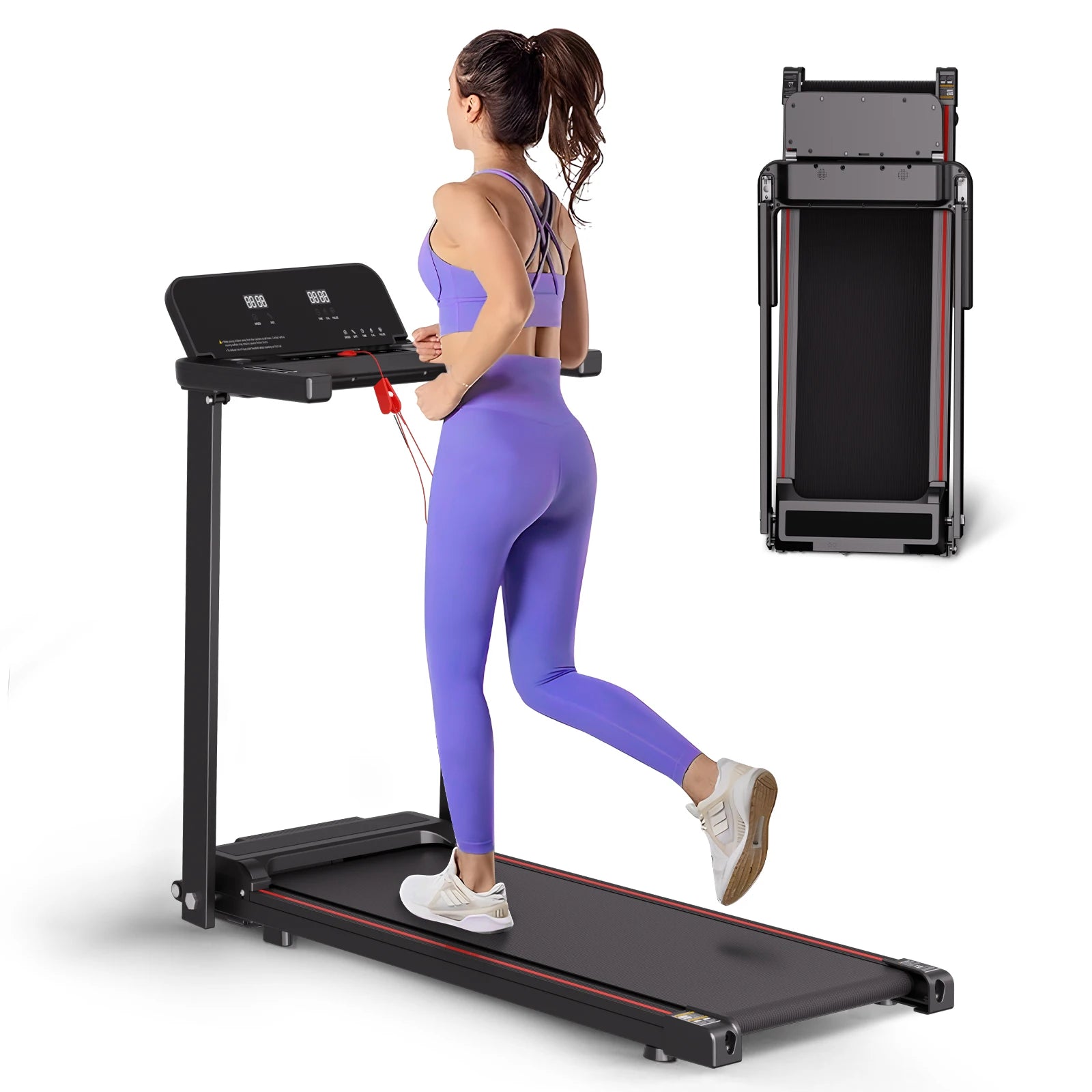 Conventional Home Workout 2.5Hp Silent Folding Electric Running Machine Treadmill With LCD Screen Control Board for Exercise