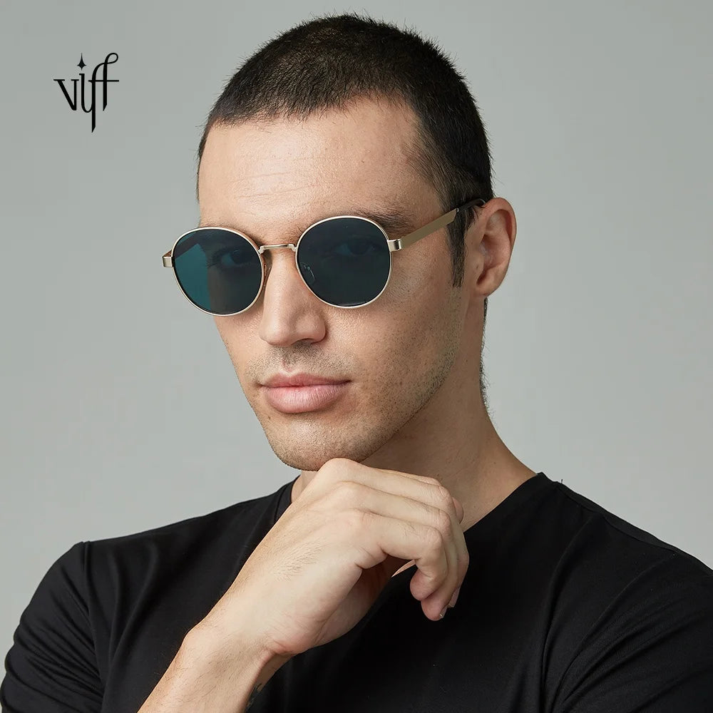 VIFF 2025 Sun Glass HM19319 Metal Retro Classic Lunettes De Soleil Homme OEM Round Men Sunglasses