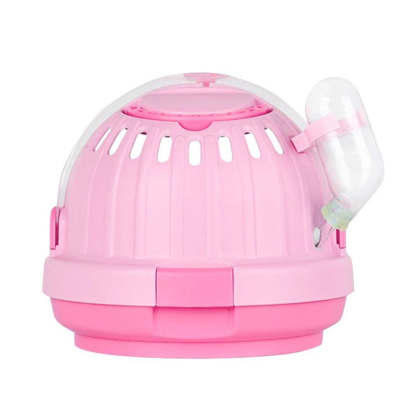 Small Animal Cage Plastic Pet Go Out Box Portable Outdoor Carrier Travel Hamster Cage with Handles Forcc Hamster Rat