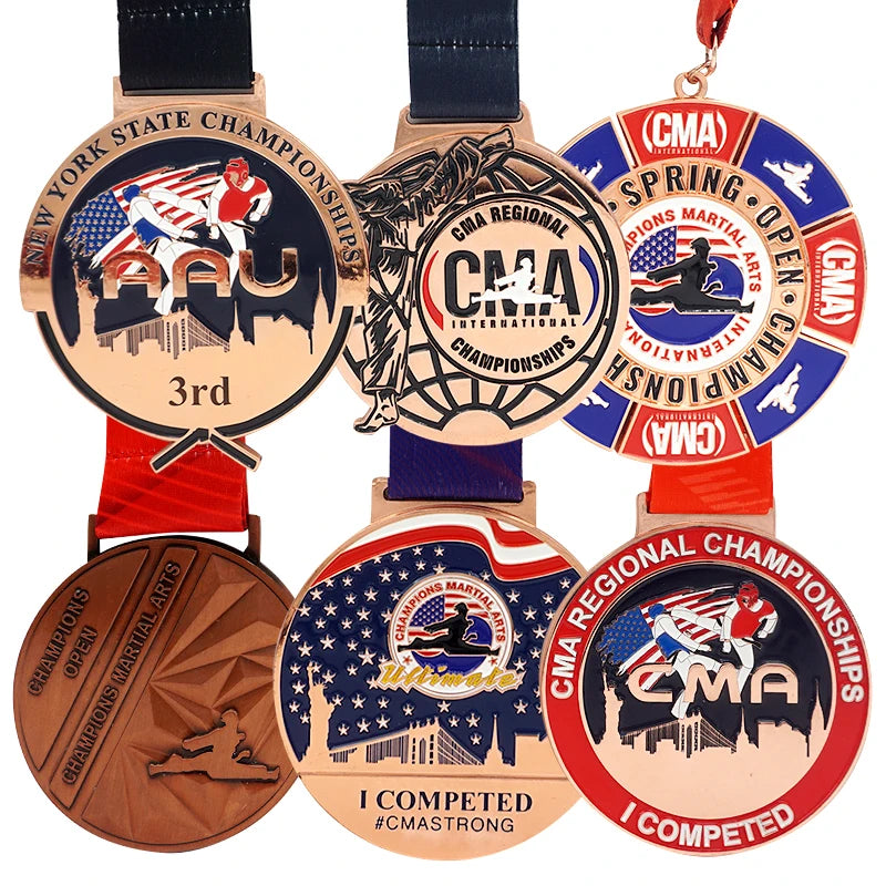 Tournament Big Large Custom 3d Sports Metal Medals Horse Knife Wrestling Carnaval Custom Designs Fencing Wushu Medals with logo
