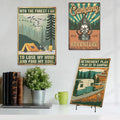 Camping Vintage Metal Plate Printing Sign Campfire Retro Tin Sign Fire Pit Campsite Field Decor