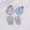 31 Styles Cartoon Purple Witch Anime Magic Potion Drifting Bottle Goldfish Jewelry Badge Enamel Lapel Pin