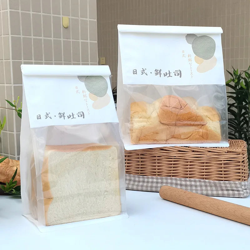 2025 Food Grade White Kraft Paper and Plastic Bread Bag with Window Pastry Bakery Use for Milk Digital & Lamination Printing