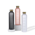 1 Litre Motivational Water Bottle with Time Markings to Drink Reusable BPA Free Tritan Plastic Bottle for Gym and Sports
