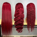 Cheap Brazilian Hair 99J Red Color Wigs Human Hair Lace Front Wigs for Black Women Glueless Full HD Lace Frontal Wigs Human Hair