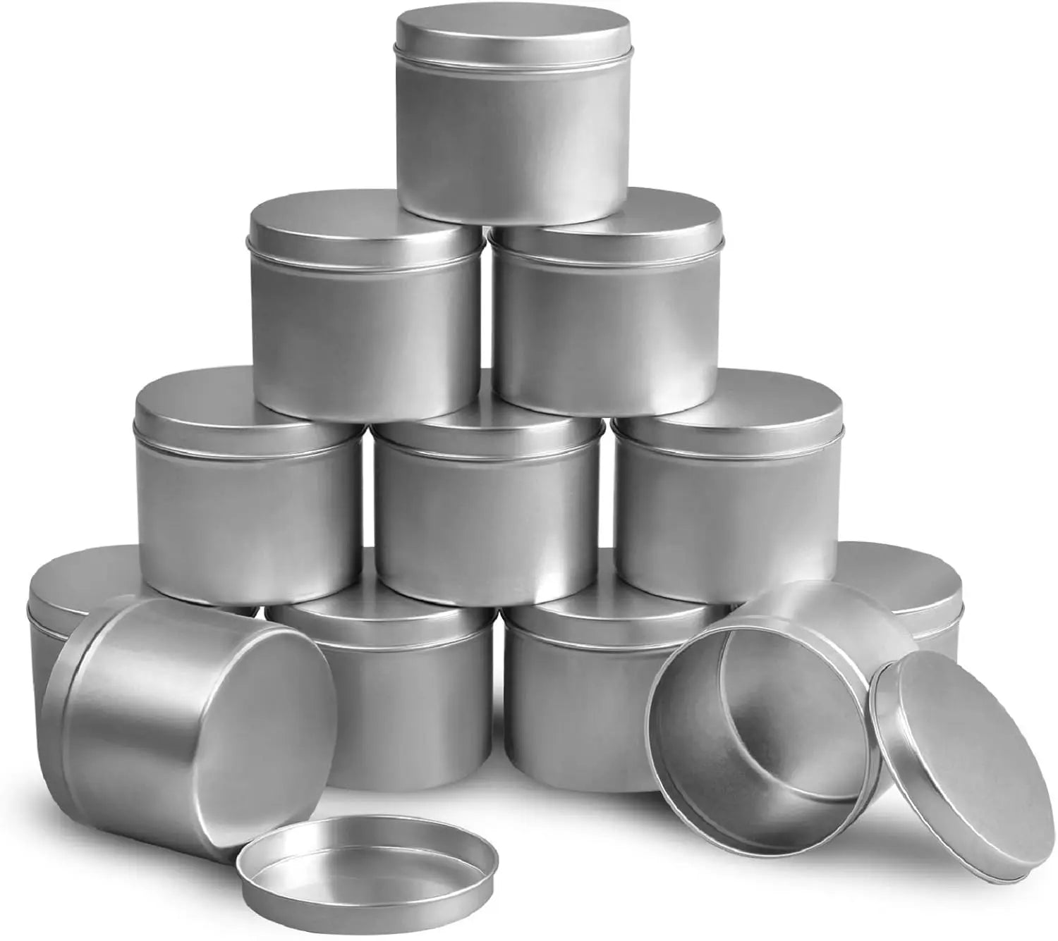 Silver Balm 2oz Beard Balm Container Tin Aluminum Can with Screw Cap for Face Cream or Cosmetic Use