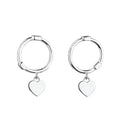 Dainty 925 Silver Earrings for Valentine's Day Cute Small Hoop Hugie Dangling Heart Jewelry for Weddings and Parties
