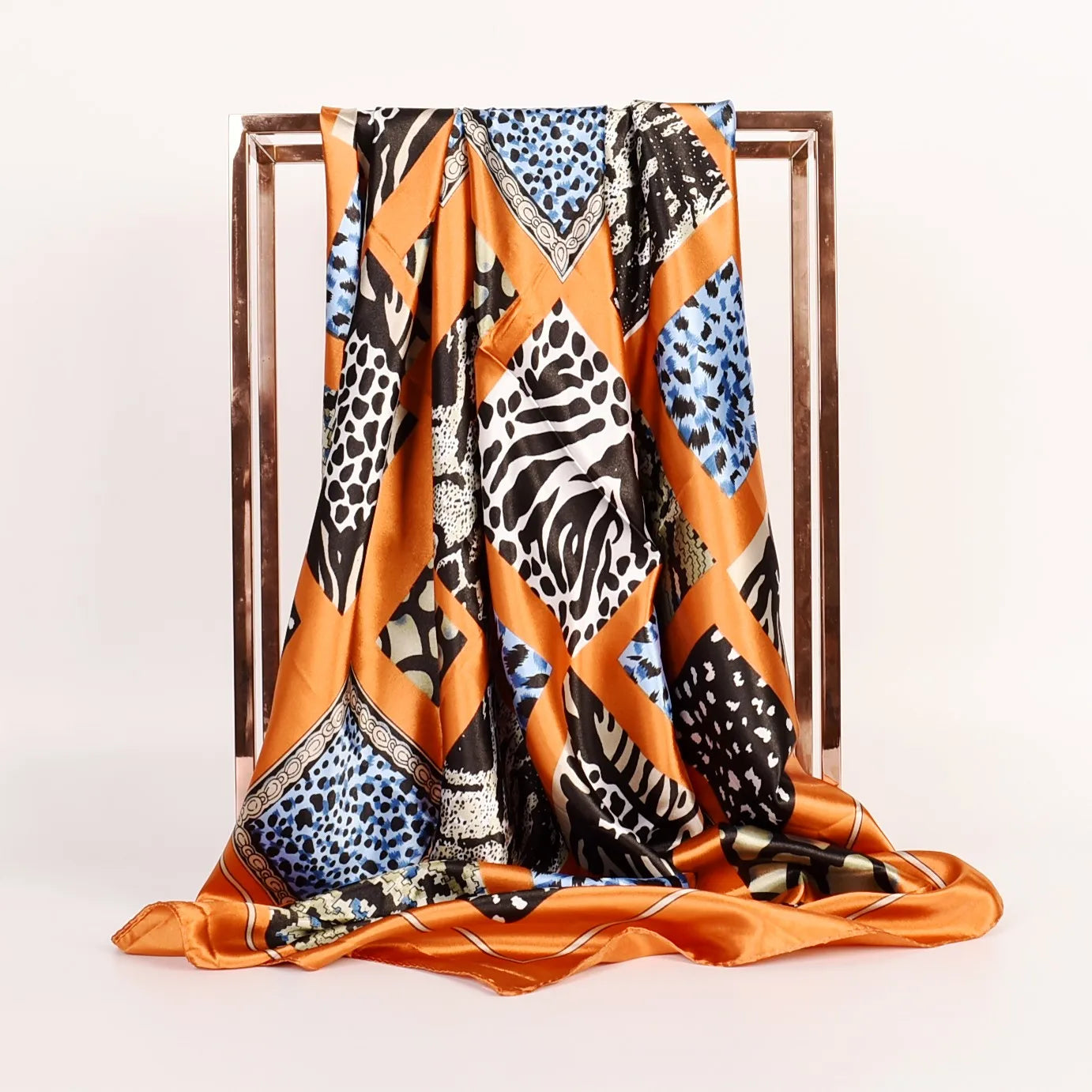 2026 Autumn New Fashion Leopard Print Color Matching 90 Large square Scarf Printing Simple square Scarf Scarf Wholesale