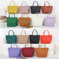 2024 Trending Women Shoulder Crossbody Bag Pu Leather Woven Tote Bag Portable  Lady Handbag Purse Bags