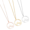 Jewelry Necklaces Women Stainless Steel Round Mountain Necklace