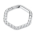 G23 Titanium Implant Grade16G Hexagon Septum Clicker Segment Ear Tragus Cartilage Helix Daith Earring Jewelry