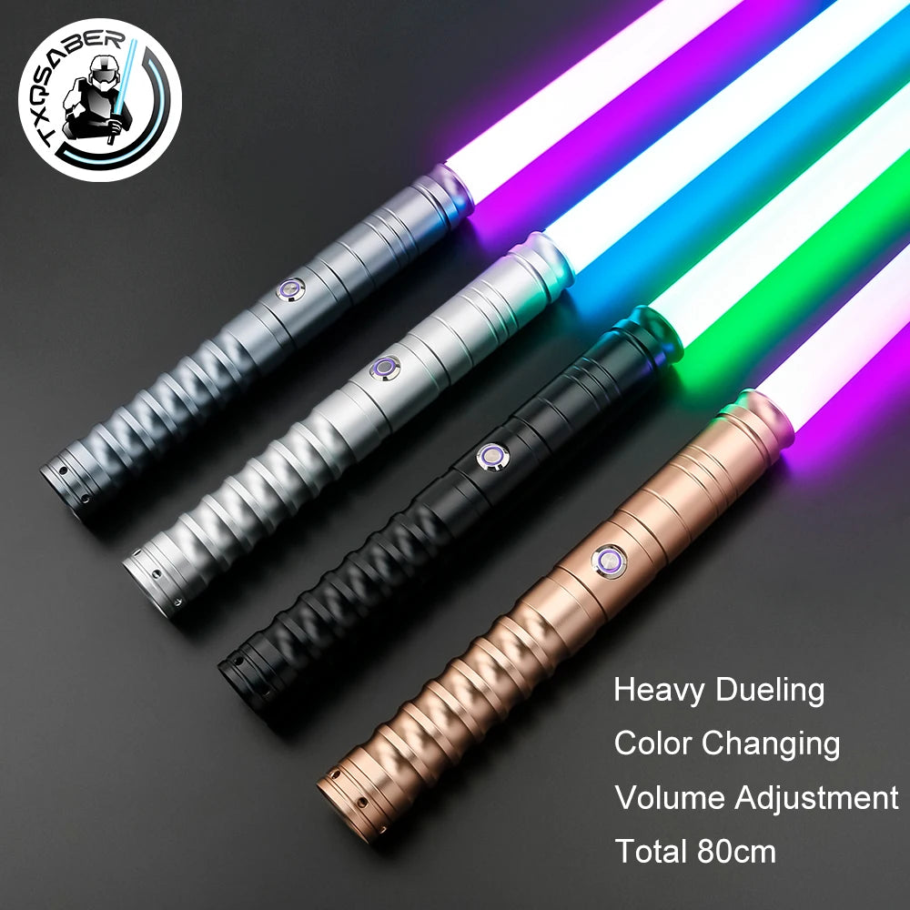 TXQSABER A10 Lightsaber RGB Heavy Dueling Metal Hilt 58cm Blade 4 Soundfonts Blaster Yoda Jedi Cosplay Children Toys Laser Sword