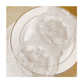 9.5cm Women's Fashion DIY Accessories White Polyester Mesh Fabric Embroidered Lace Trim With Stylish Design for Dress DL02