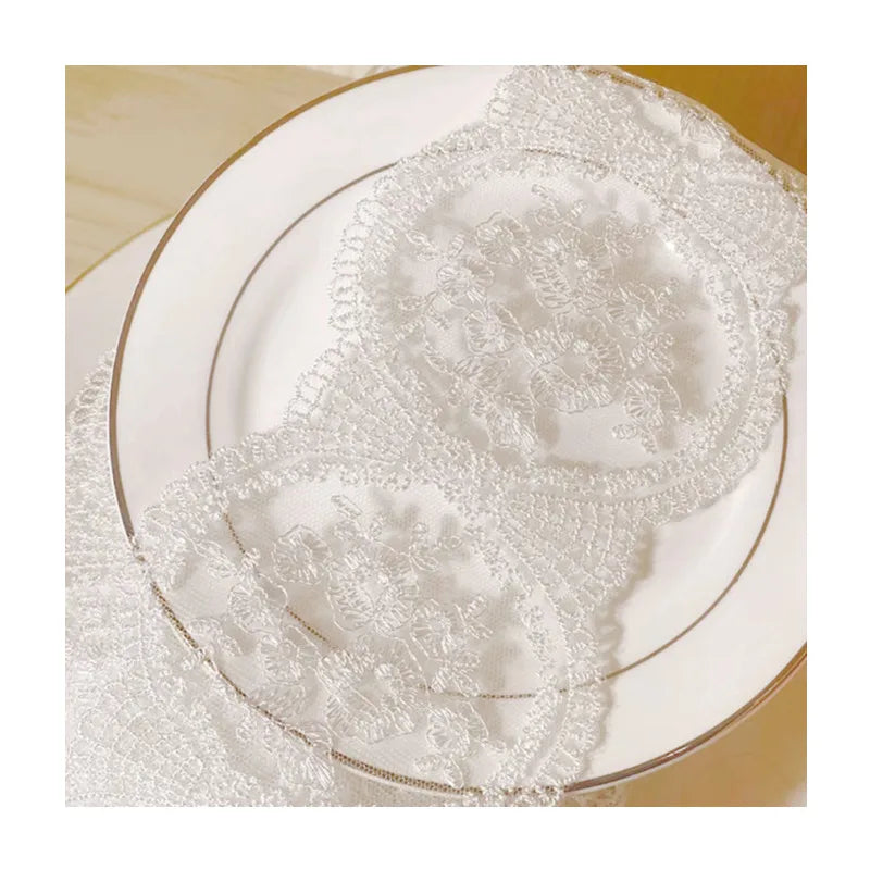 9.5cm Women's Fashion DIY Accessories White Polyester Mesh Fabric Embroidered Lace Trim With Stylish Design for Dress DL02