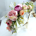 Bridal Headpiece Women Rose Flower Headband Floral Crown Garland Halo Wedding Festivals Photo Props