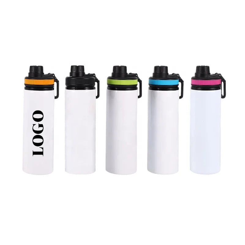 Wholesale 750ml Travel Aluminum Sublimation Water Sports Bottle with Screw Lid and Handle BPA Free Sublimation Blanks 25oz