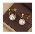 E915 8-9mm DIY Natural  Freshwater Pearl Charm Earrings Mounting Accessory 925 Sterling Silver Gold Plated  Jewelry for Women