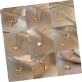 DAIHE Wholesale Stainless Steel Chain Hollow Heart Star and Moon Butterfly Pearl Pendant Necklace for Women