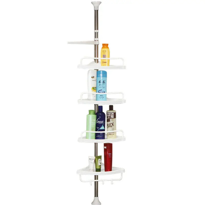 Hot Sell White Color Punch-free Bathroom Storage Shelves Toilet Corner Shelf Storage Rack Bathroom Corner Shelf
