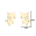 Wholesale Tiny Cat Charm Stainless Steel Stud Earrings Jewelry Earring Women China Manufacturer Supplier