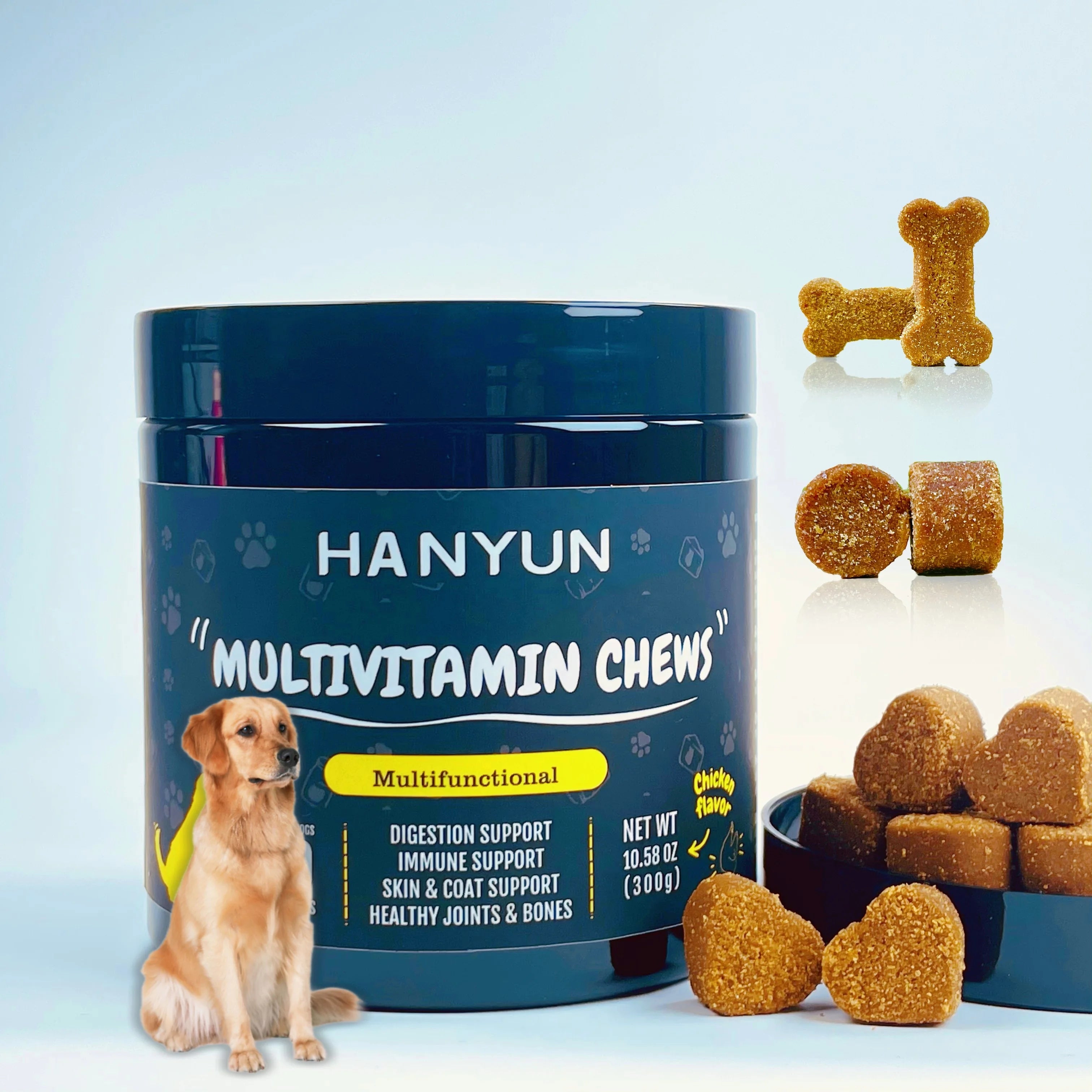 OEM 10-in-1 Organic Dog Supplements Turkey-Flavored Soft Chews for Improved Skin Health and Vitamin Boost