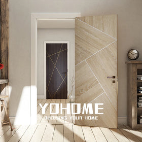 Yohome Custom or Standard China Wholesale China Wood Door Modern Latest Teak Walnut Oak Wood Door Designs Interior Flush Door