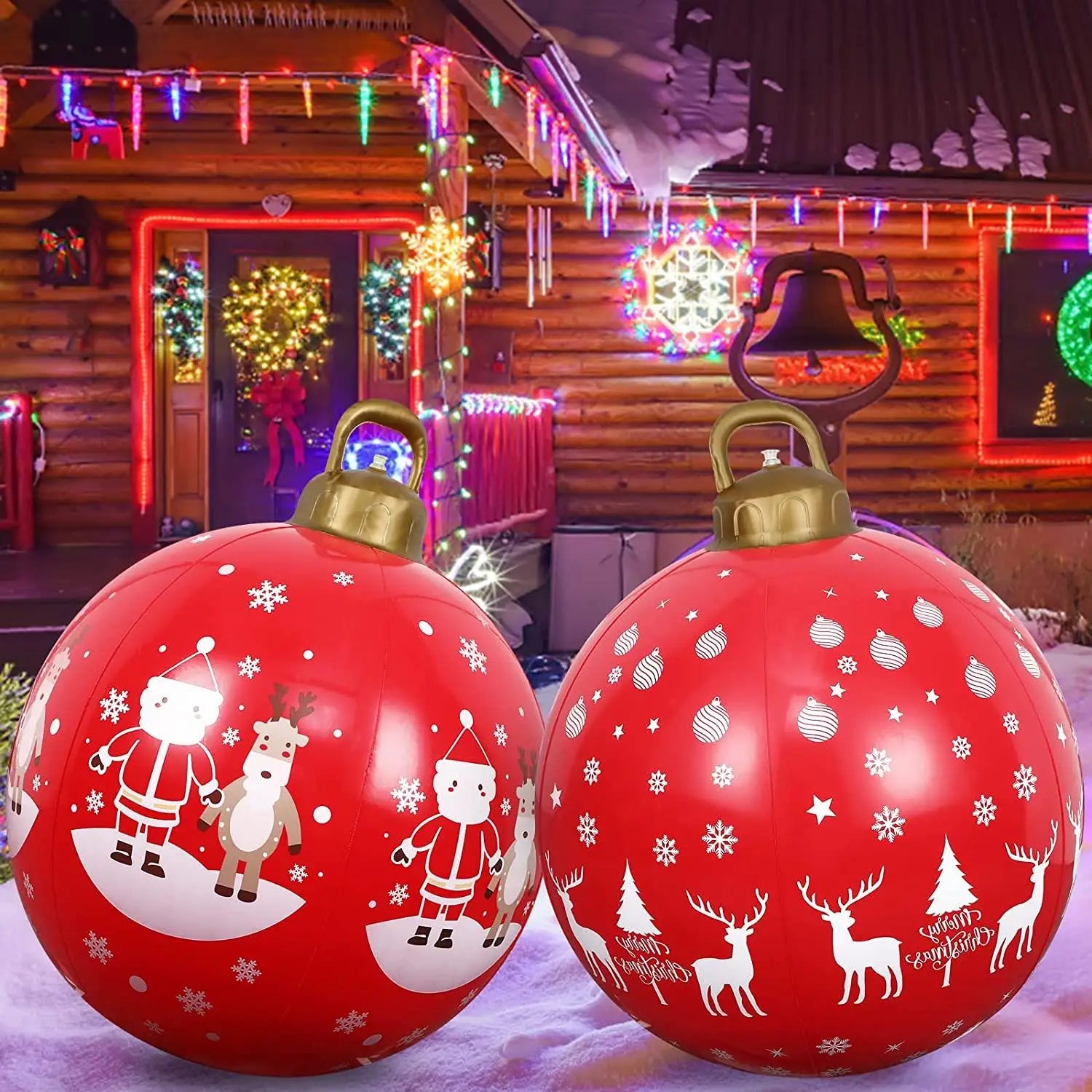 Waterhan 2025 Hot Selling PVC Eco-Friendly Waterproof Plug Powered USB Wired Portable AAA Battery Blowup Ball Christmas