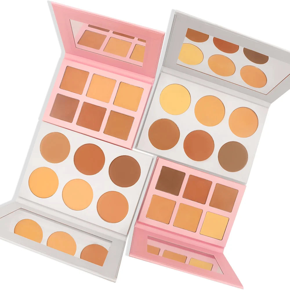 Wholesale Vegan Bronzer Highlighter Pressed Powder Private Label Cosmetics Makeup Contour Palette