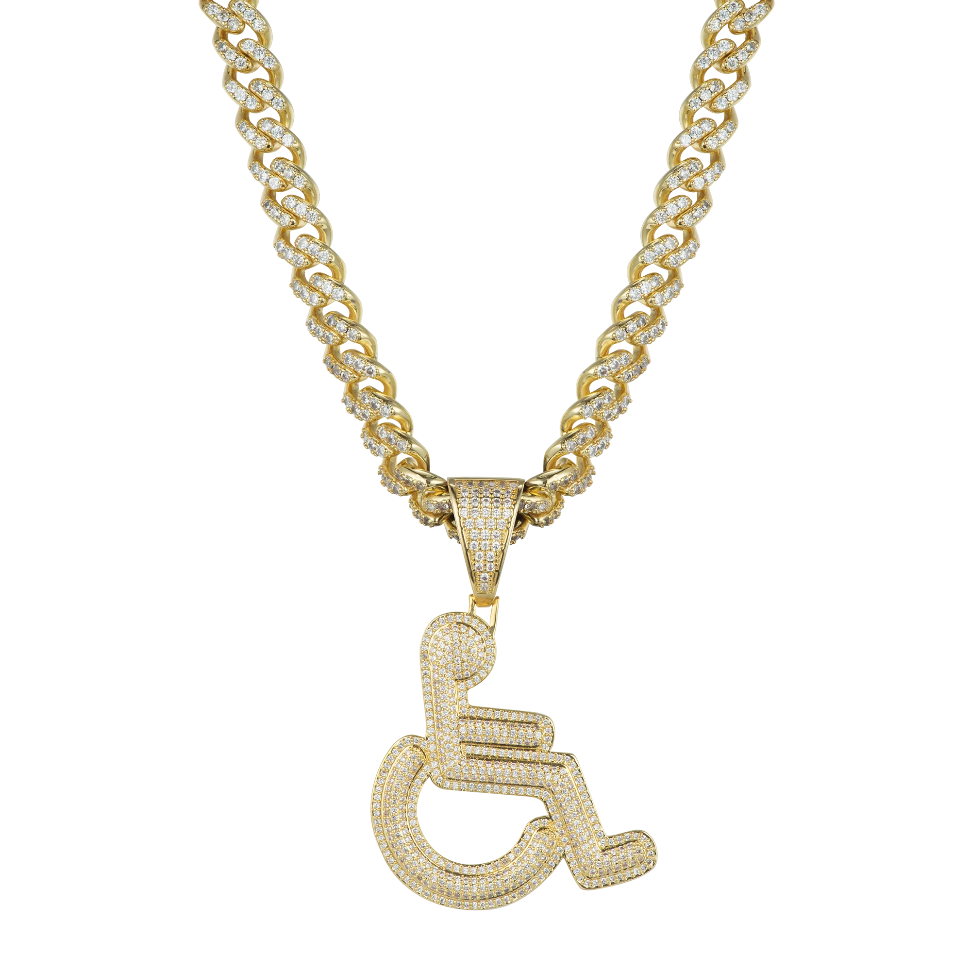 Hip-hop Pendant Chain Iced Hip Hop Custom Jewelry for Men Iced Out  Rapper Wheel Chair Pendant