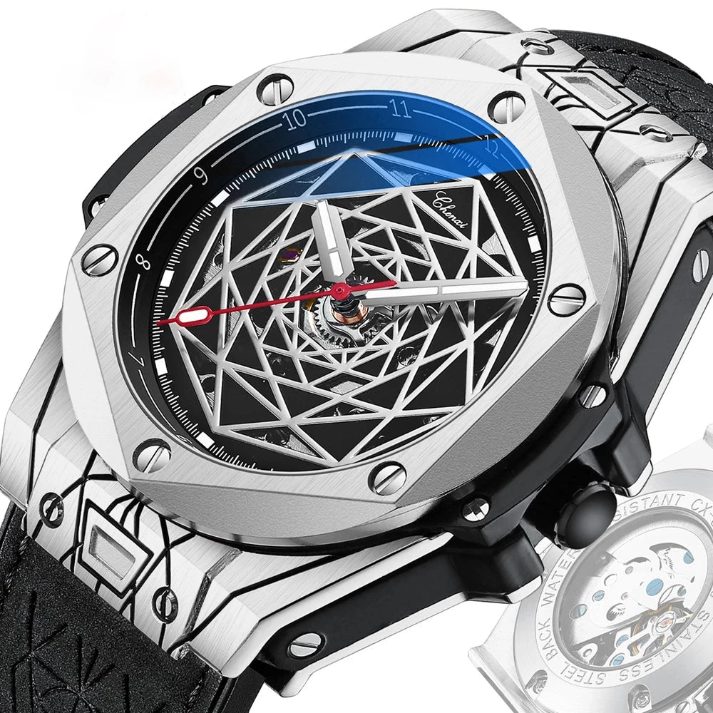 Dropshipping Top Brand Luxury Waterproof Automatic Wristwatch Man Casual Leather Tourbillon CHENXI Watch Men Mechanical Watch