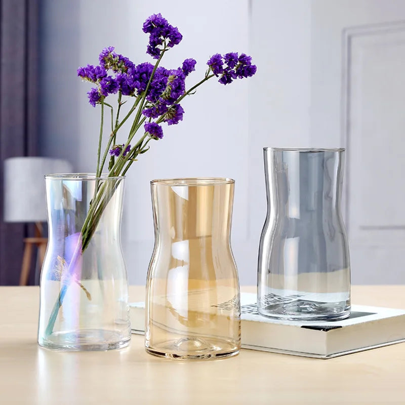 STOCK Wholesale Handmade Mini Modern Wide Mouth Glass Tabletop Vase for Home Decor