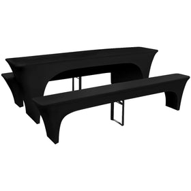 Black Spandex Stretch Beer Bench Cover