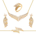 JXX Creative Women's 4 PC Jewelry Set Wing Shape Women's Wedding Bridal Jewelry Set Factory Wholesale Set for Women