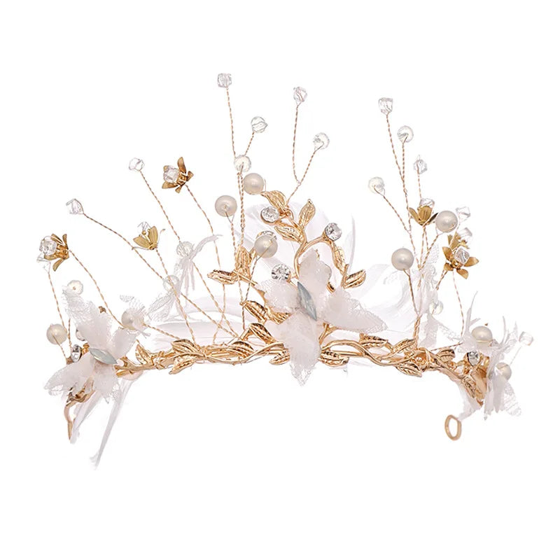 Wholesale Crown Wedding Crown Bride Crown Tiaras butterfly Leaf Tiara for Wedding Decoration