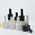 Customized 15ml Transparent Glass Black Nail Polish Packing Empty Nail Polish Bottle With Brush