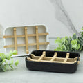 Sustainable Modern Square Bamboo Fiber Zero Waste Plastic Free Shower Bar Storage Rack Organizer Customized Logo Soap Tray for