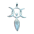 Woman Spiral Goddess Necklace of Fertility Triple Moon Wiccan Jewelry