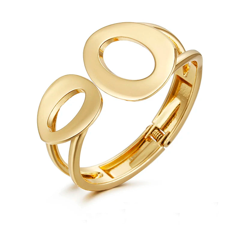 Women's Fashion Gold Chunky Asymmetric Opened Cuff Bracelet