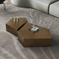 Minimalist Living Room Furniture Metal Center Coffee Table with Drawers Modern Luxury Glass Coffee Table