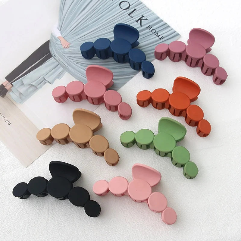 Matte Color Circle Round Shape Hair Claw Plastic Claw Clip Multi Color Hair Claw Clip