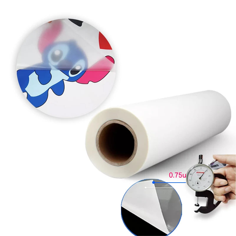60cm 100m DTF PET UV Film Roll 75um 100um Thickness High Temperature Clear Heat Transfer Double Side Hot Peel Release