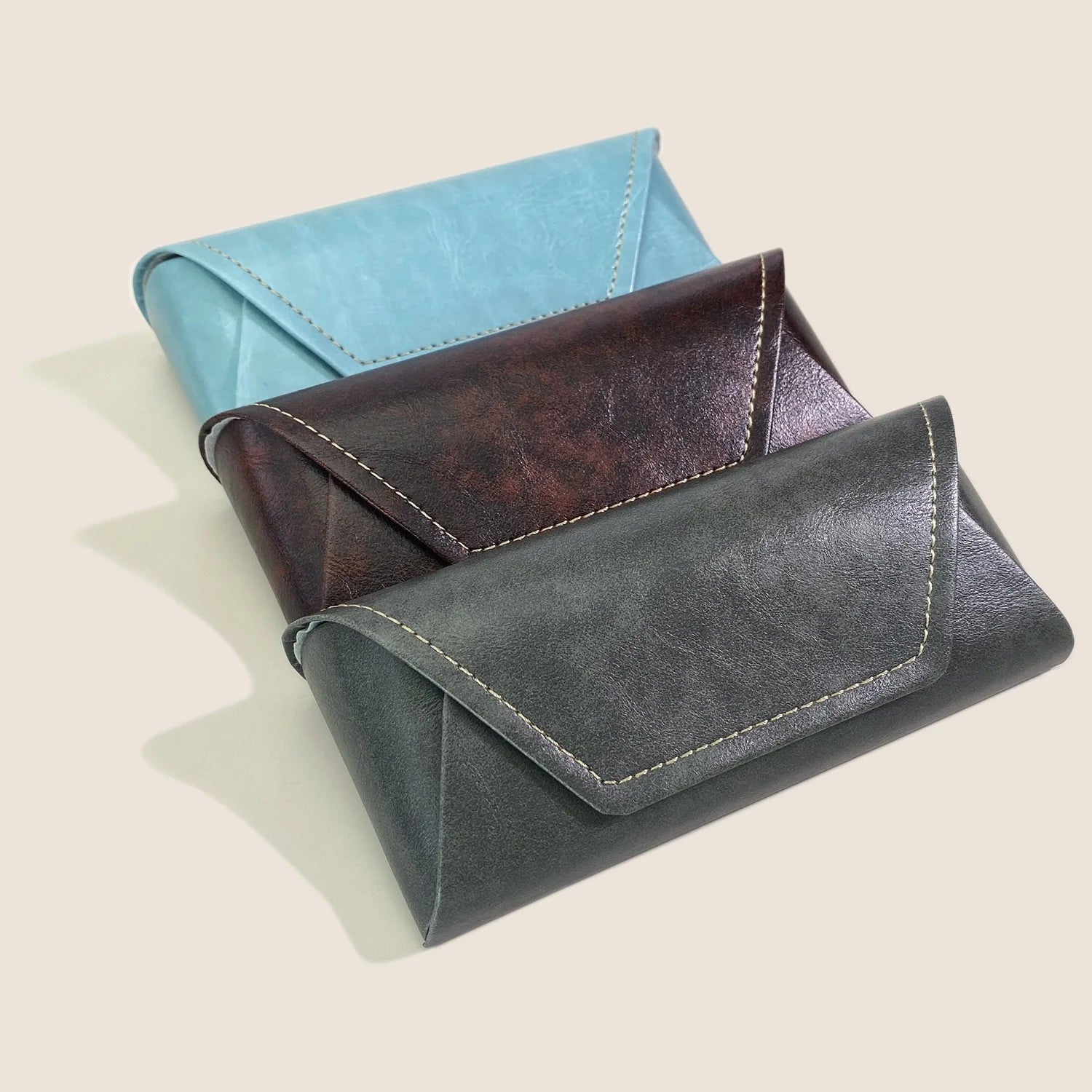 Vegan PU Leather Sunglasses Case Luxury Handmade Magnetic Glasses Bag for Eyewear Storage