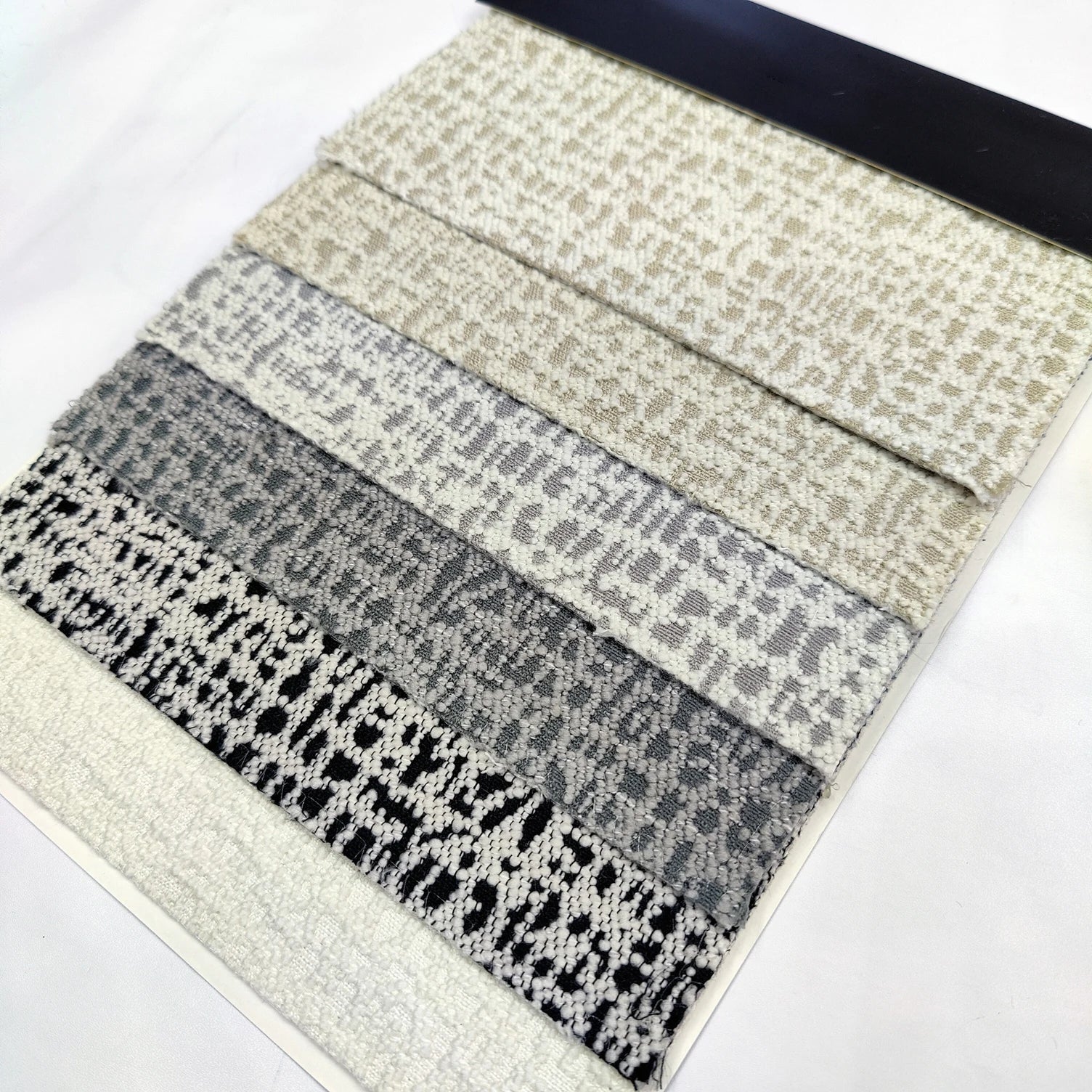 M&Y 100% Polyester Jacquard Upholstery Fabric Beige Natural Woven Sofa Cushion Linen Yarn Dyed Furniture Decoration OEKO-TEX