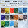Miyuki Delica Beads 1.6 mm [16 Color Transp. Luster AB 2 ]10g Pack